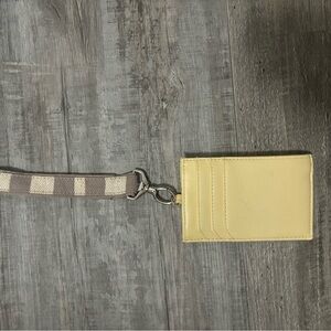 Target Yellow Card Holder with Checkered Strap